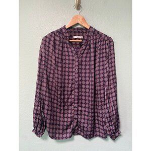 Mango Suit Women's Button Up Patterned‎ Top Blouse Shirt Size 4